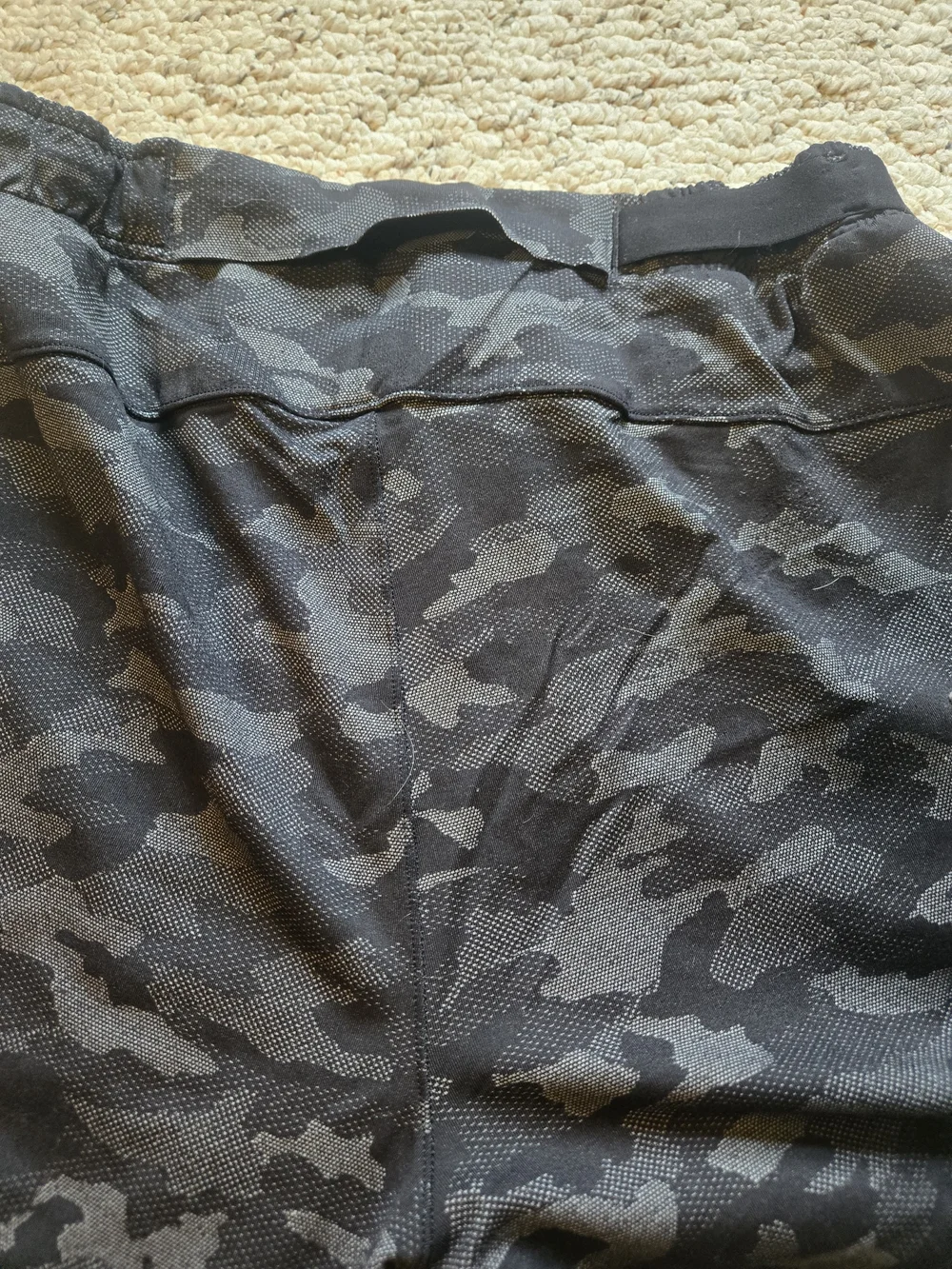 Men's Black Camo Athletic Shorts - Lightweight Performance Lululemon - Picture 5 of 6